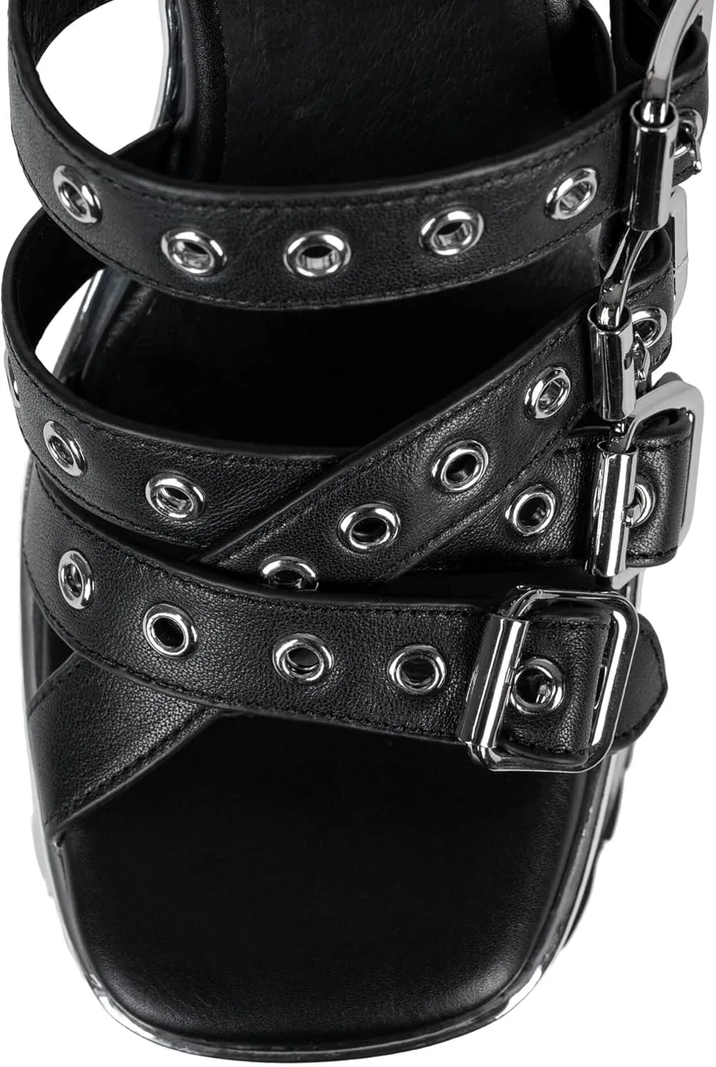 Jeffrey Campbell VOIDOID Sandals Black Silver Meta