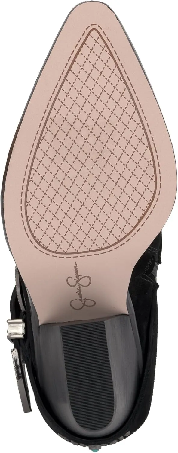 Jessica Simpson Womens Pivvy Suede Studded Cowboy, Western Boots