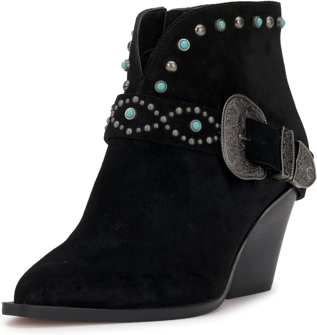 Jessica Simpson Womens Pivvy Suede Studded Cowboy, Western Boots