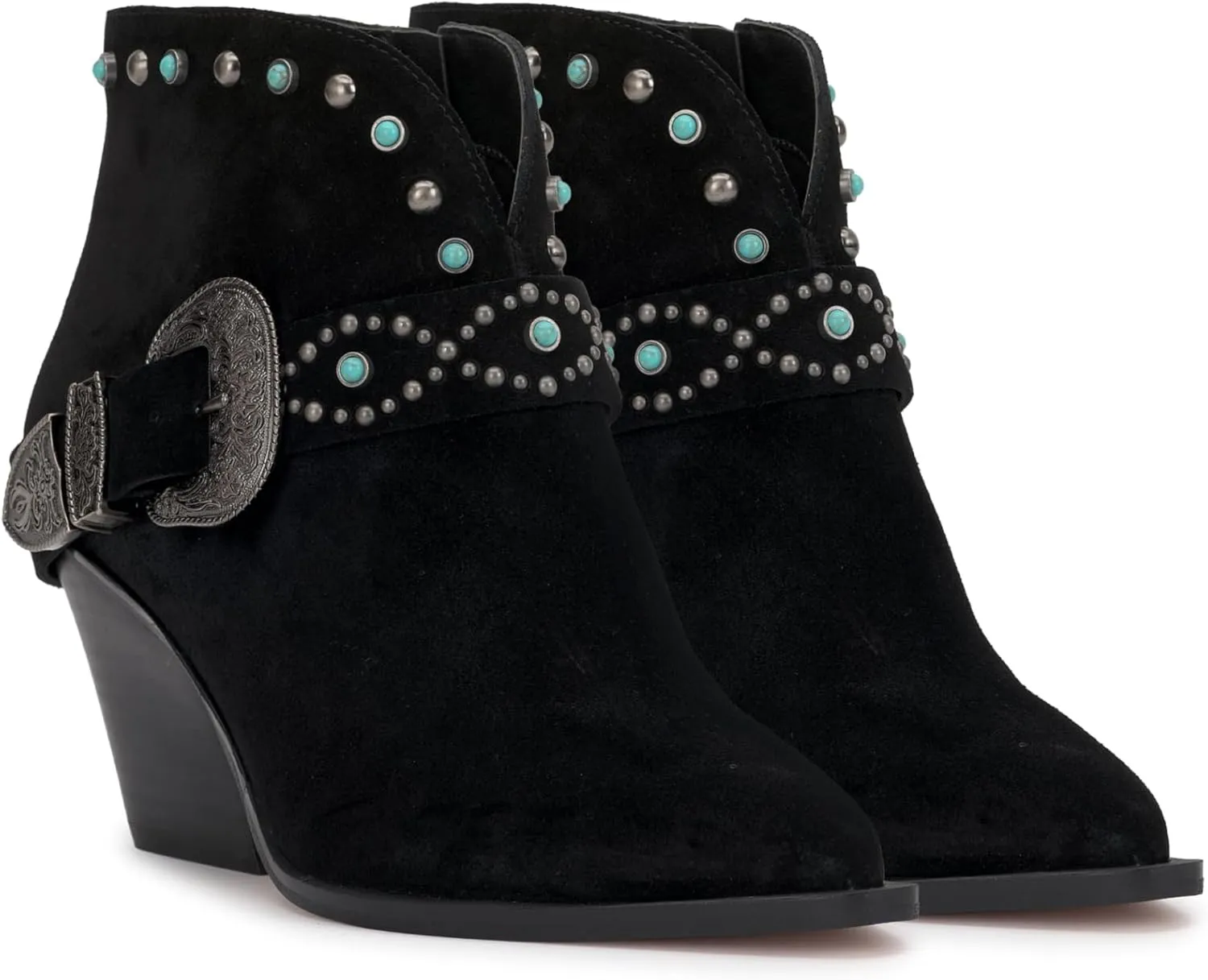 Jessica Simpson Womens Pivvy Suede Studded Cowboy, Western Boots