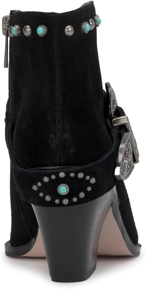 Jessica Simpson Womens Pivvy Suede Studded Cowboy, Western Boots