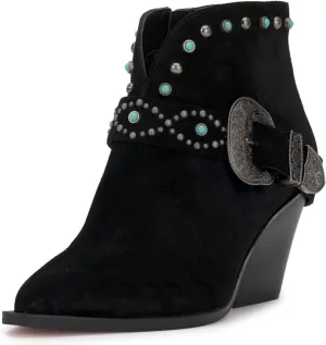 Jessica Simpson Womens Pivvy Suede Studded Cowboy, Western Boots