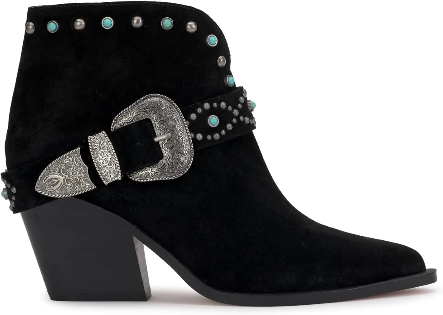 Jessica Simpson Womens Pivvy Suede Studded Cowboy, Western Boots