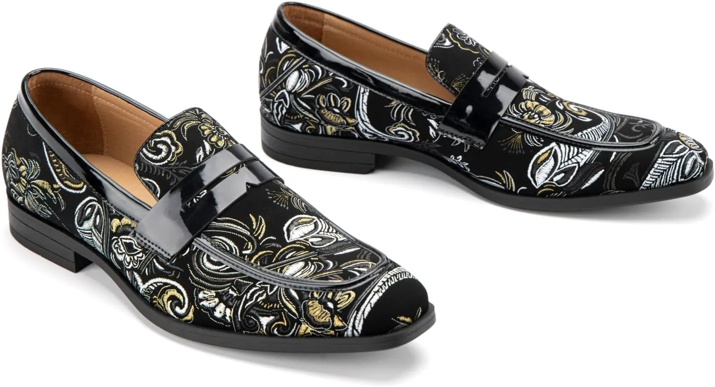 JITAI Mens Velvet Loafers Dress Shoes Loafers for Men Tuxedo Suit Shoes