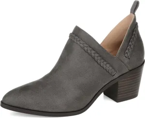 Journee Womens Sophie Pull On Stacked Heel Booties Brown