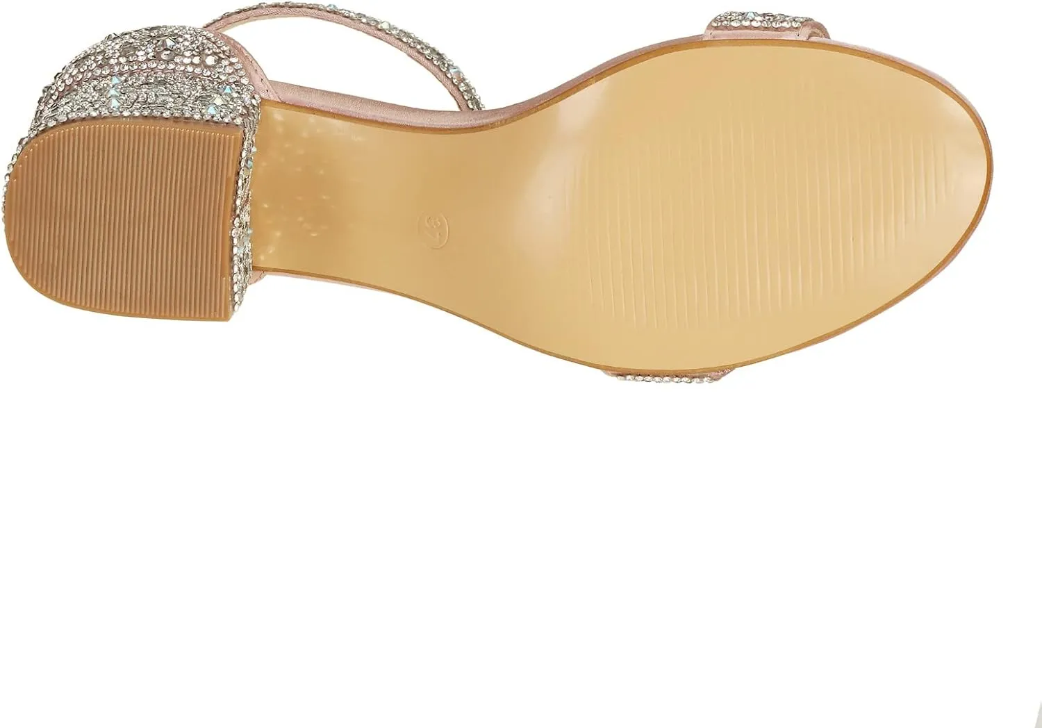 J's.o.l.e Women's Fashion Ankle Strap Rhinestone Block Heeled Sandals Party Evening Prom Bridal Shoes