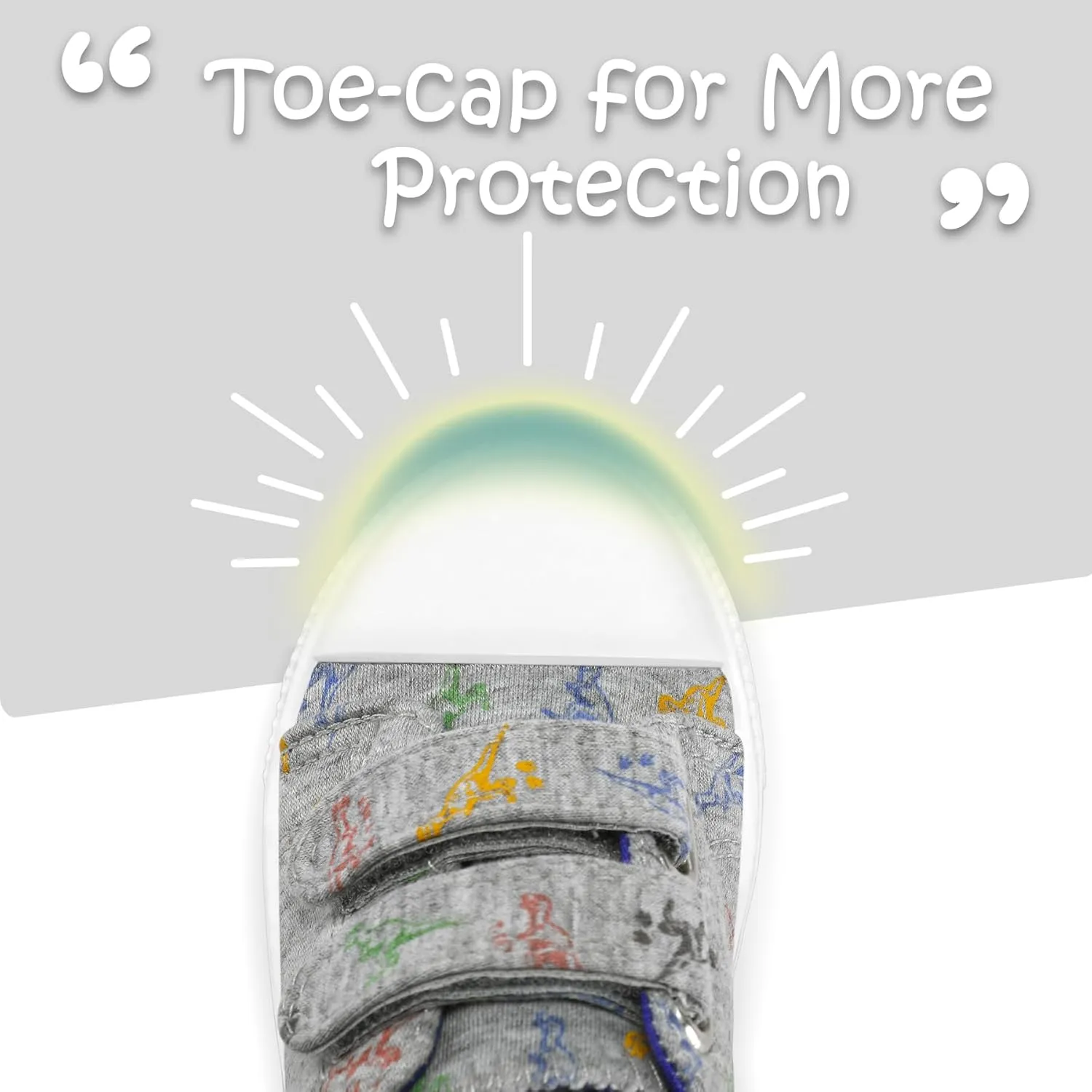 K KomForme Toddler Boys & Girls Shoes Kids Canvas Sneakers with Cartoon Dual Hook and Loops