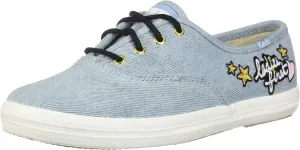 Keds Womens Champion Applique Canvas Casual Sneakers Blue 6.5 Medium (B,M)