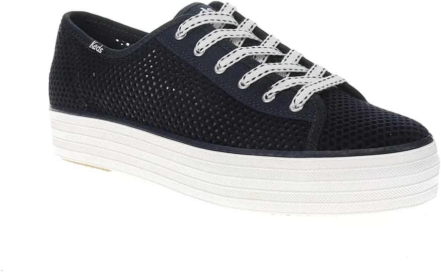 Keds Womens Triple Kick Lace Up Platform Sneakers Shoes Casual - Blue, White
