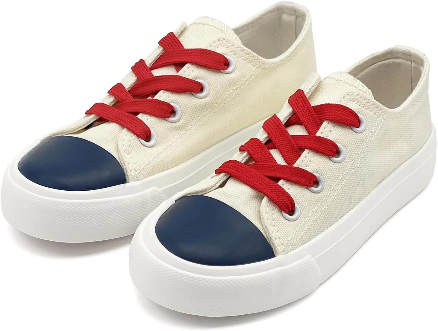 Kids Canvas Shoes for Boys Girls Toddler Classic Low Top Sneakers Lace up Tennis Shoes Walking Shoes Big Kid Running Sneakers