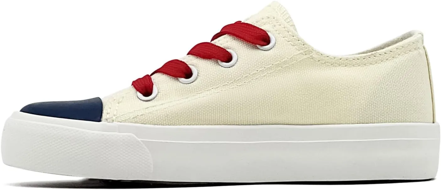 Kids Canvas Shoes for Boys Girls Toddler Classic Low Top Sneakers Lace up Tennis Shoes Walking Shoes Big Kid Running Sneakers