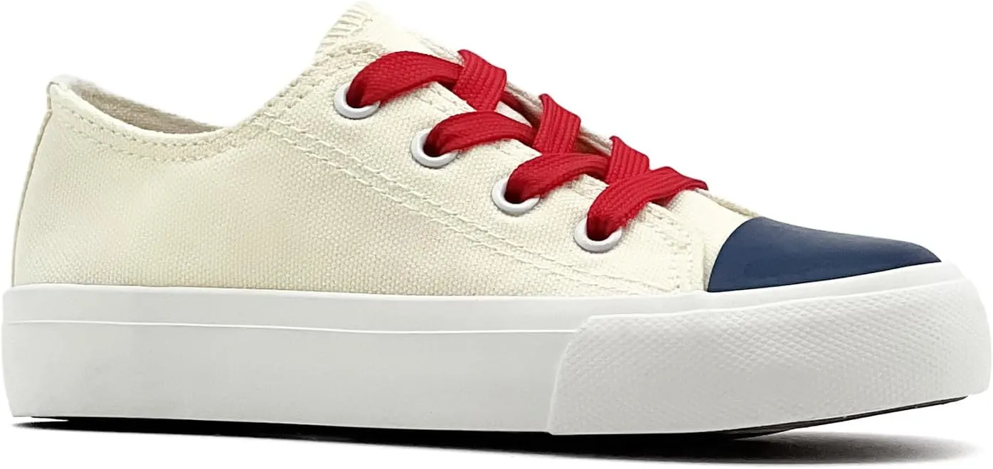 Kids Canvas Shoes for Boys Girls Toddler Classic Low Top Sneakers Lace up Tennis Shoes Walking Shoes Big Kid Running Sneakers