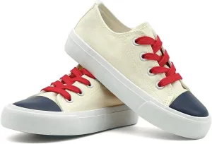 Kids Canvas Shoes for Boys Girls Toddler Classic Low Top Sneakers Lace up Tennis Shoes Walking Shoes Big Kid Running Sneakers