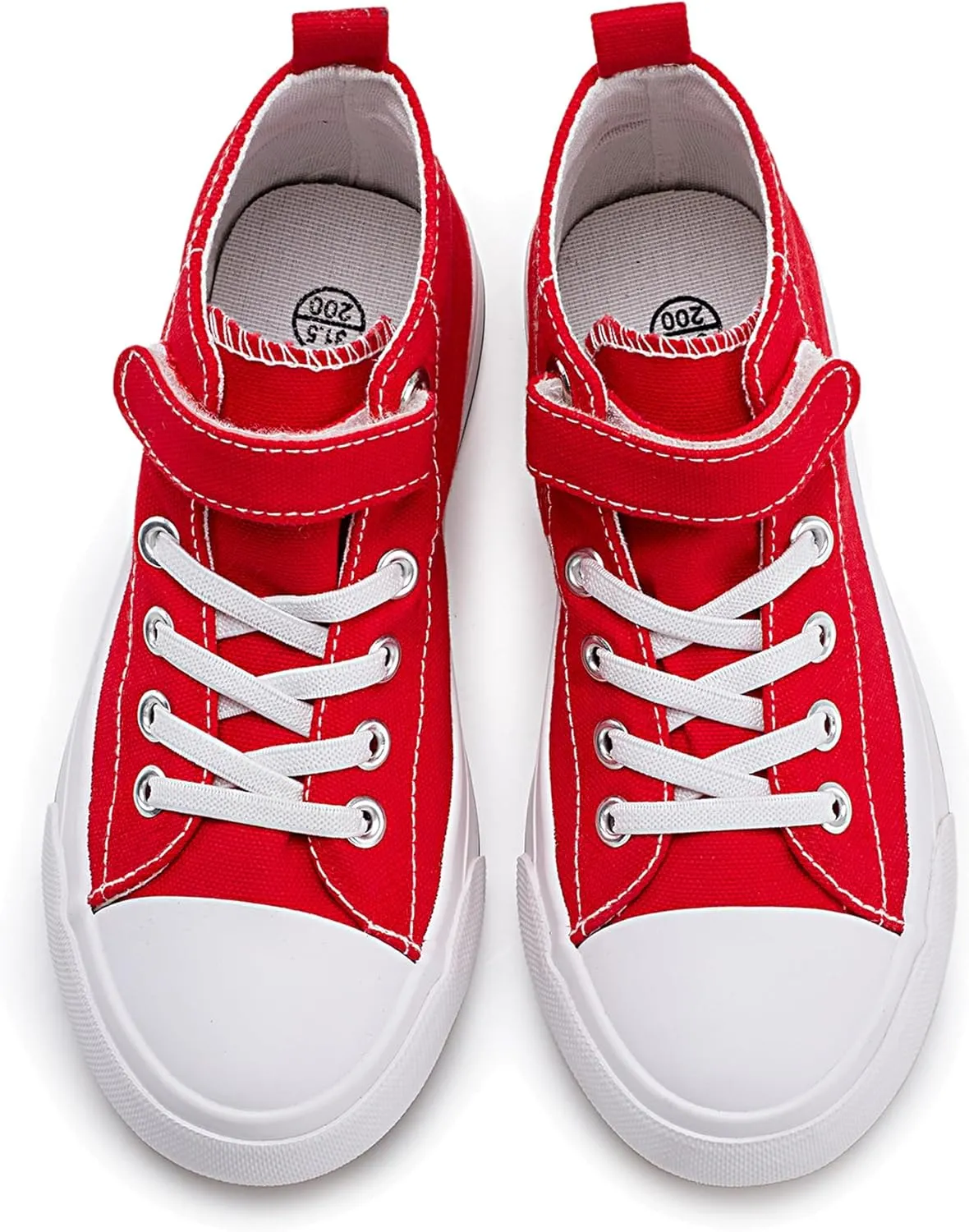 Kids Canvas Sneakers for Boys Girls Lace-up Canvas Shoes Low Top Toddler Walking Shoes Casual Lightweight Adjustable Strap Big Kid Running Sneakers