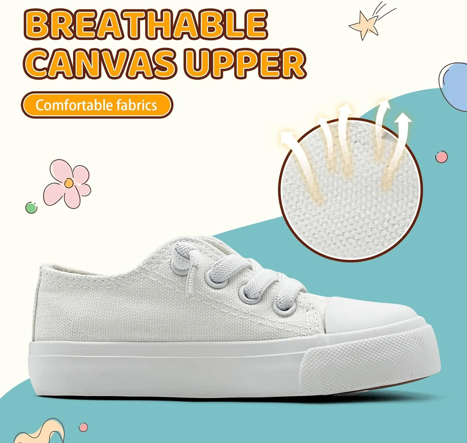 Kids Girls Boys Canvas Sneakers Slip on Walking Shoes Lightweight Tennis Running School Casual Classic Sneakers Little Big Kids