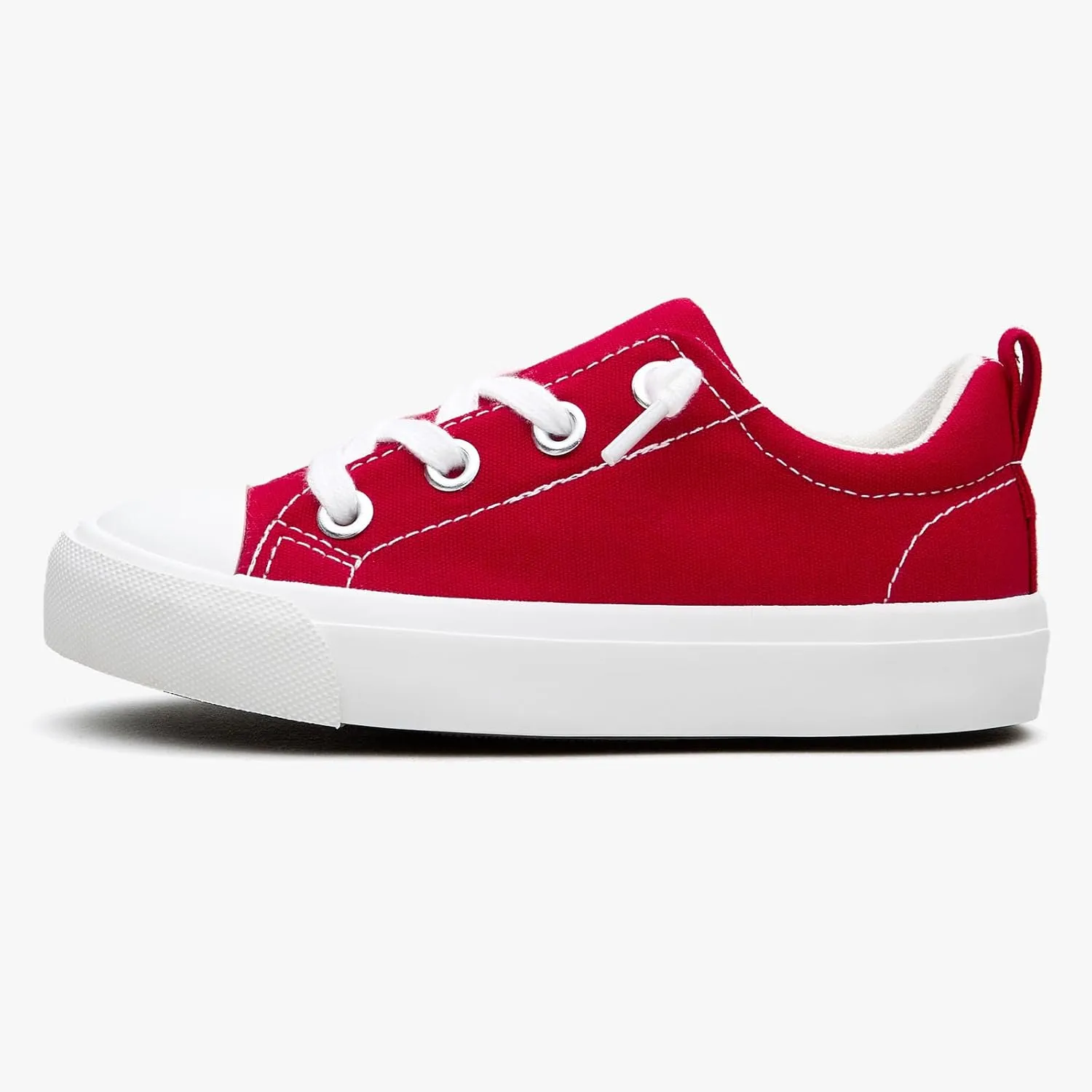 Kids' Low-Top Slip-On Cotton Sneakers, Classic Lace-Up Canvas Shoes for Girls Boys