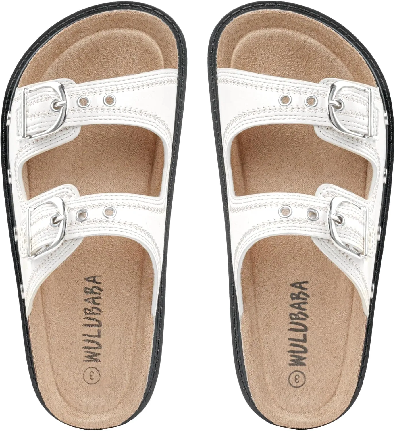 Kids Sandals Girls Boys Summer Slides Non-slip Cork Platform Sandals with Arch Support Adjustable Straps for Indoor & Outdoor