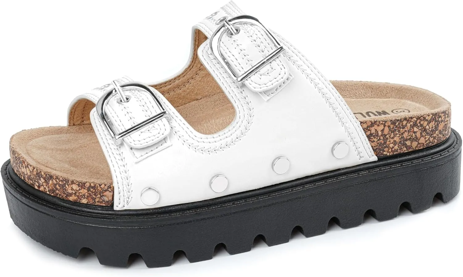 Kids Sandals Girls Boys Summer Slides Non-slip Cork Platform Sandals with Arch Support Adjustable Straps for Indoor & Outdoor