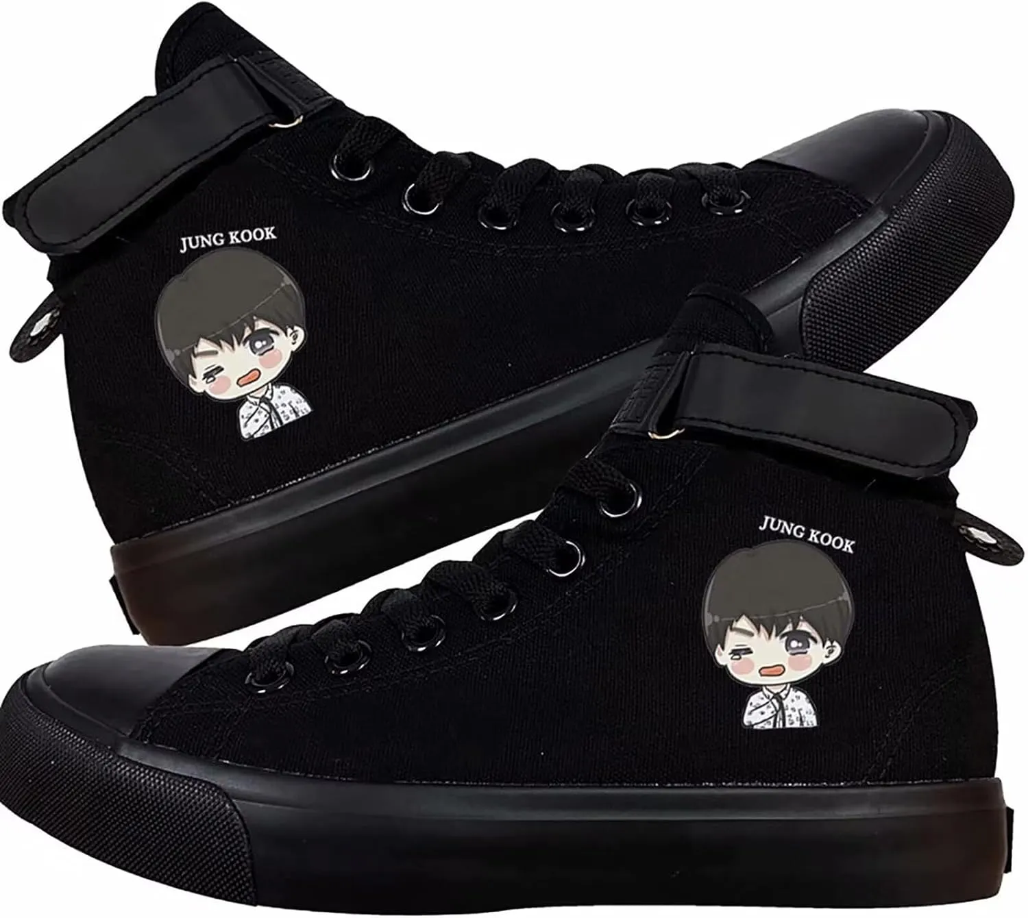 Kpop Album Dynamite Merch Jungkook Shoe Cartoon Image Jimin Sneakers J-Hope Rap Monster Jin SUGA V High-Top Canvas Shoes