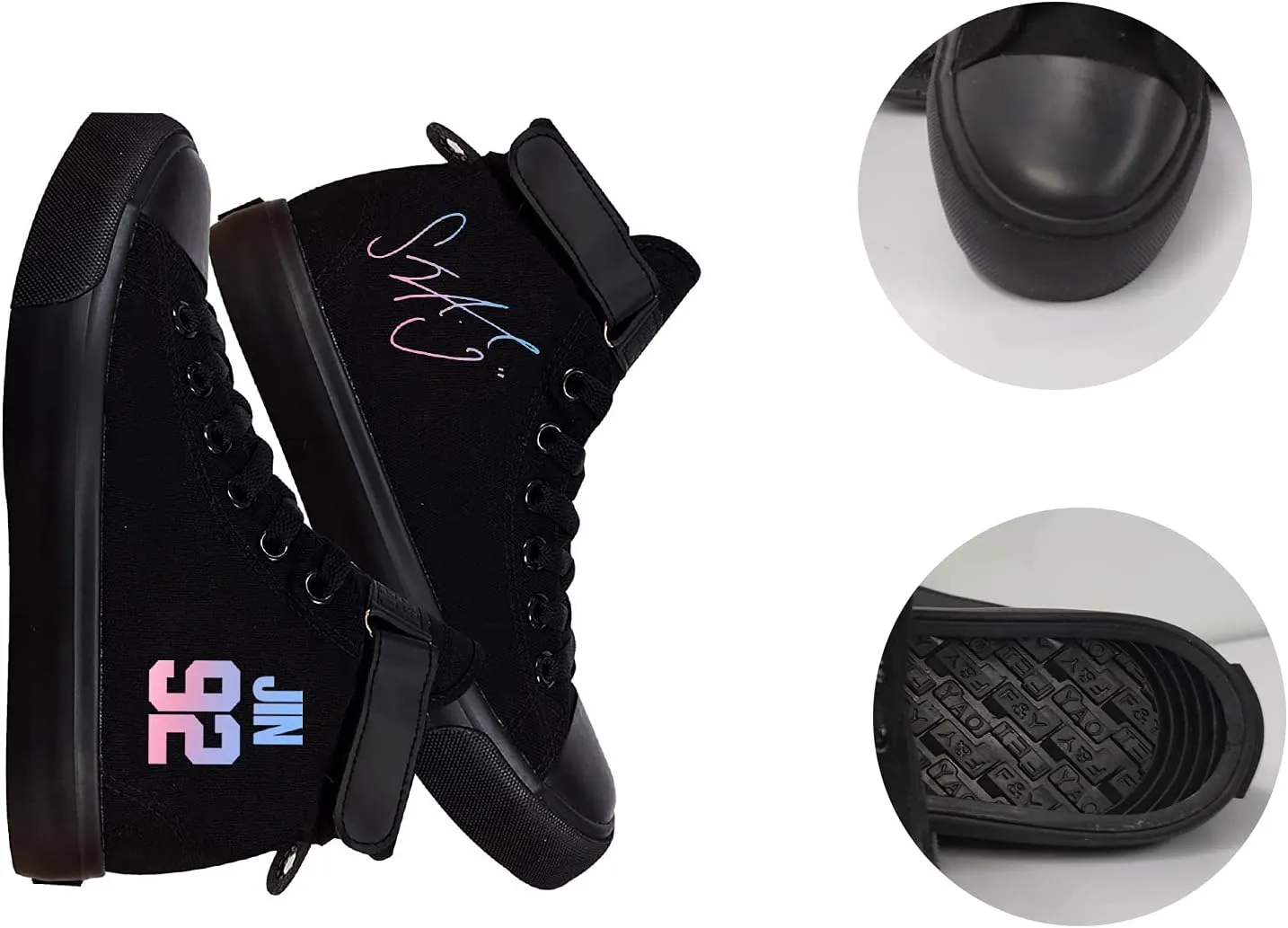 KPOP Shoes Jungkook Merchandise V Taehyung Jimin Suga JHope Jin High Top Canvas Sneakers High Top Lace Ups Casual Shoes