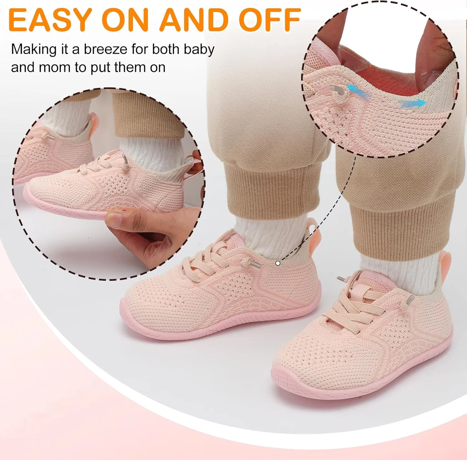 L-RUN Toddler Boys Girls Tennis Shoes Breathable Comfortable Barefoot Wide Summer School Walking Sneakers Baby First Walking Shoes