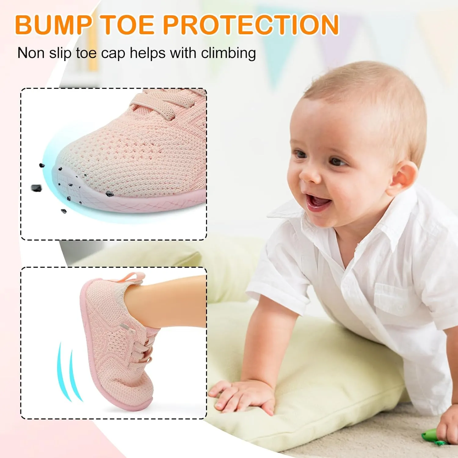 L-RUN Toddler Boys Girls Tennis Shoes Breathable Comfortable Barefoot Wide Summer School Walking Sneakers Baby First Walking Shoes
