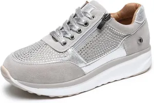 Ladmiple Shoes For Women Slip On Sneakers Breathe Walking Shoes Fashion Comfort Non Slip Platform Running Tennis Shoes