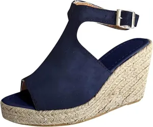 Ladmiple Summer Sandals for Women 2023 Platform Slip On Shoes Wedge Sandals Open Toe Comfy Dressy High Heel Wedge Sandal