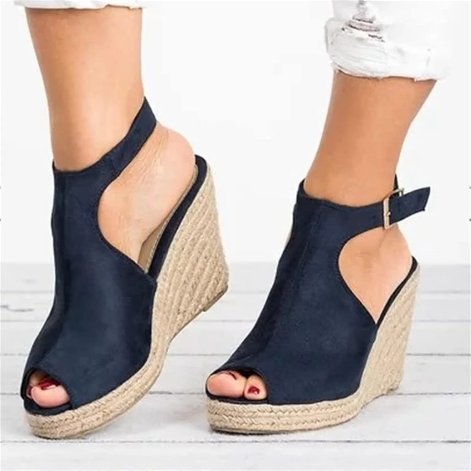 Ladmiple Summer Sandals for Women 2023 Platform Slip On Shoes Wedge Sandals Open Toe Comfy Dressy High Heel Wedge Sandal