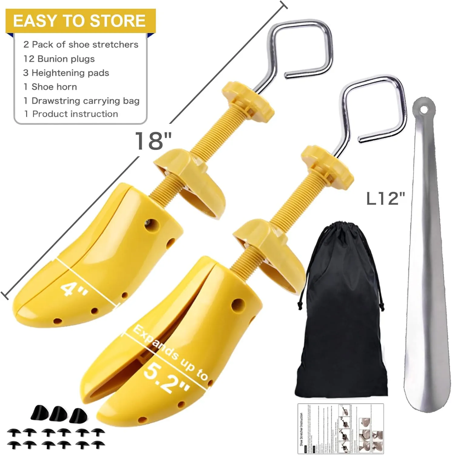 LANNEY Shoe Stretcher for Women & Men Wide Feet - Premium Shoe Expander Widener Stretch Length Width