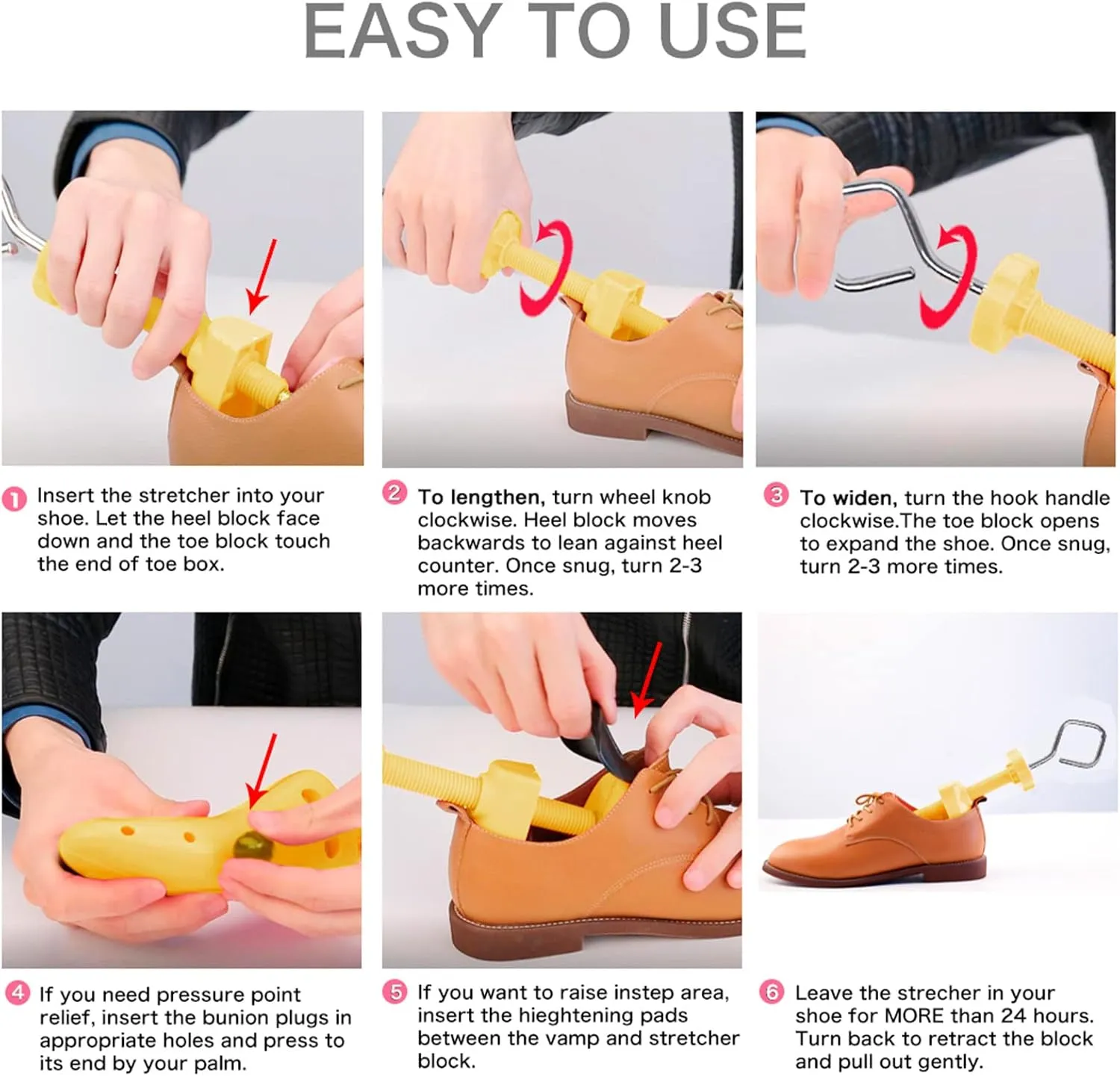 LANNEY Shoe Stretcher for Women & Men Wide Feet - Premium Shoe Expander Widener Stretch Length Width