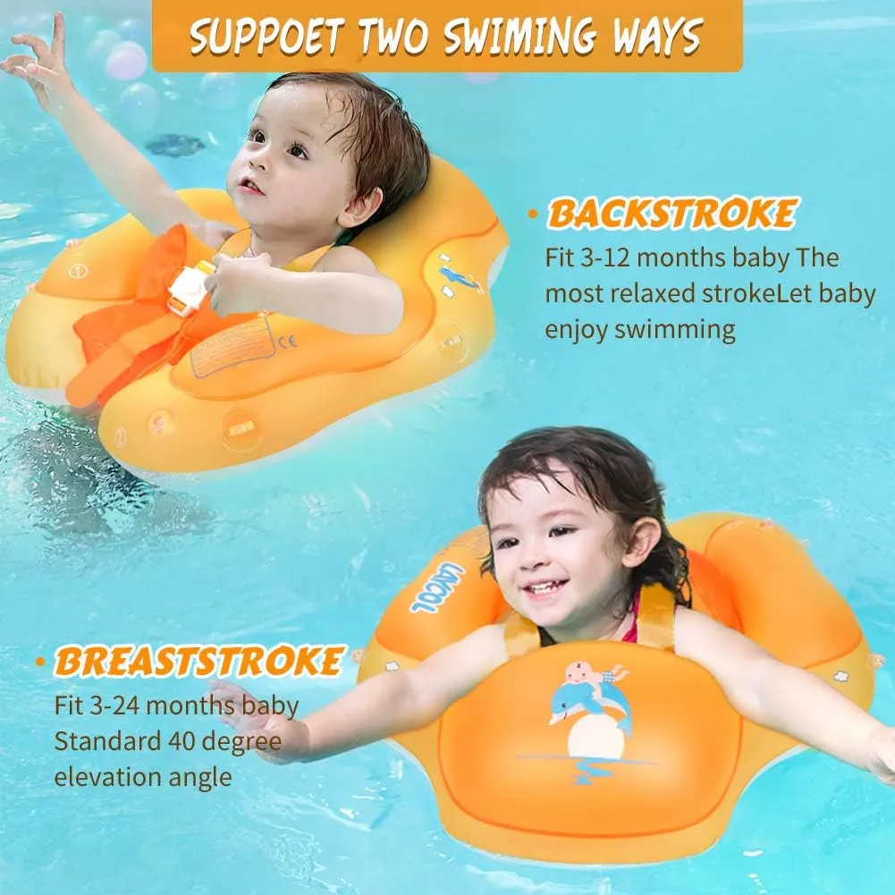 LAYCOL Baby Swimming Float with UPF50  Sun Canopy Baby Floats for Pool No Flip Overbaby Pool for Baby Age of 3-36 Months