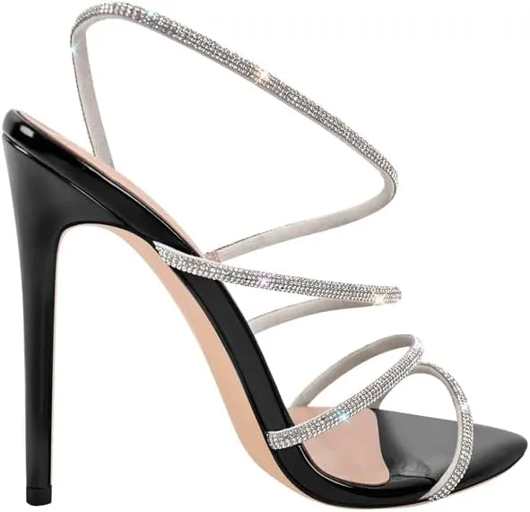 LISHAN Womens Pearl Stiletto High Heel Ankle Strap Buckle For Party Prom