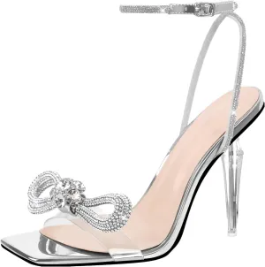 LISHAN Womens Pearl Stiletto High Heel Ankle Strap Buckle For Party Prom