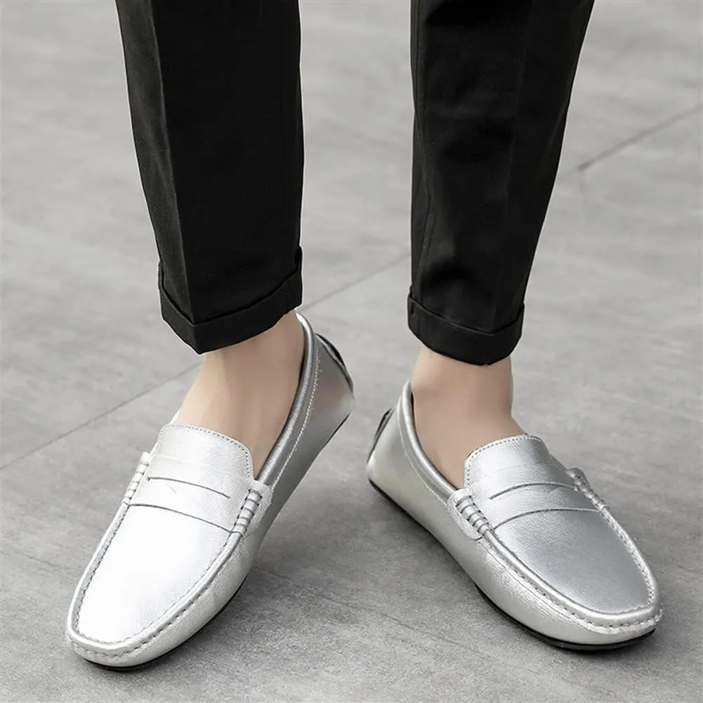 Loafer Shoes for Men Genuine Leather Stitching Details Penny Loafer Flat Heel Comfortable Flexible Driving Slip On for Any Attire
