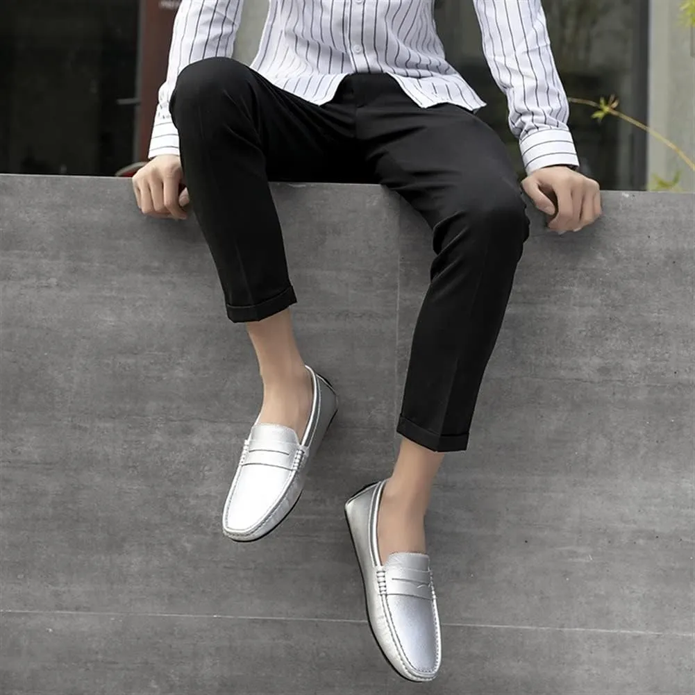 Loafer Shoes for Men Genuine Leather Stitching Details Penny Loafer Flat Heel Comfortable Flexible Driving Slip On for Any Attire