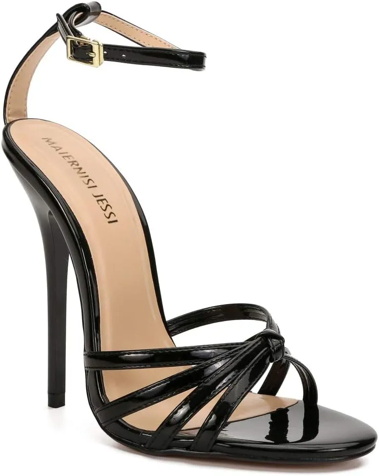 MAIERNISI JESSI Unisex Men's Women's Corss Strap Ankle Buckle Stiletto High Heels Sandals