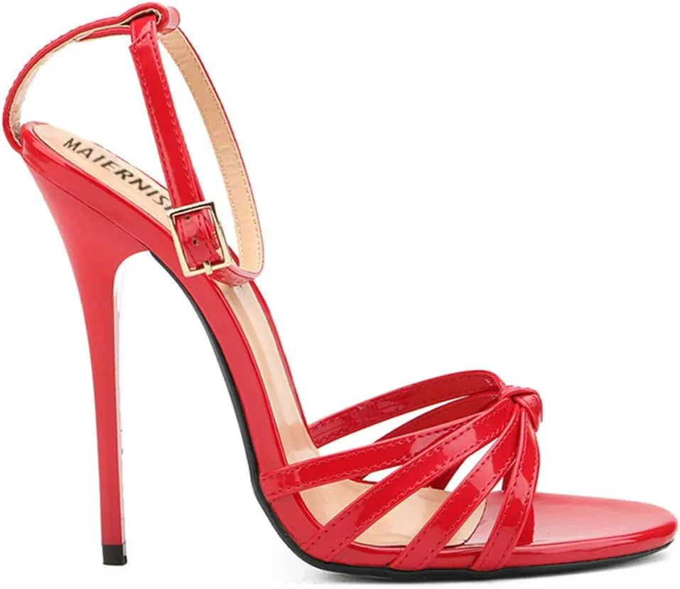 MAIERNISI JESSI Unisex Men's Women's Corss Strap Ankle Buckle Stiletto High Heels Sandals