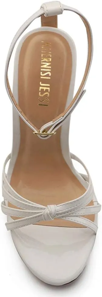 MAIERNISI JESSI Unisex Men's Women's Corss Strap Ankle Buckle Stiletto High Heels Sandals