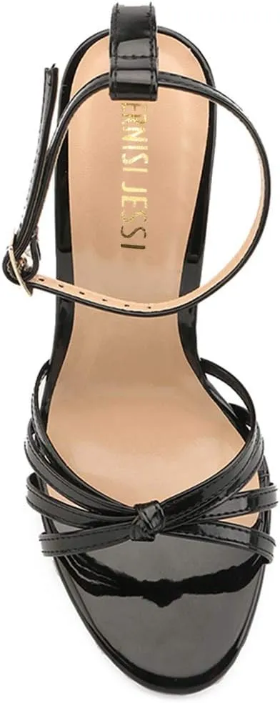 MAIERNISI JESSI Unisex Men's Women's Corss Strap Ankle Buckle Stiletto High Heels Sandals