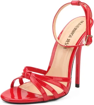 MAIERNISI JESSI Unisex Men's Women's Corss Strap Ankle Buckle Stiletto High Heels Sandals