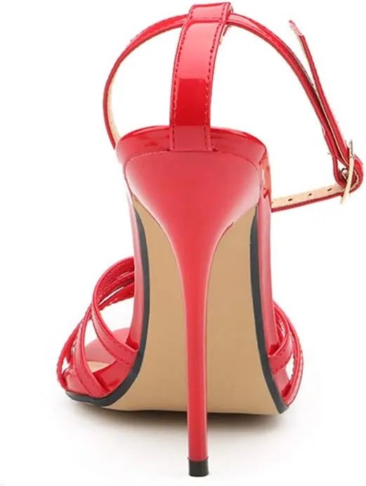 MAIERNISI JESSI Unisex Men's Women's Corss Strap Ankle Buckle Stiletto High Heels Sandals