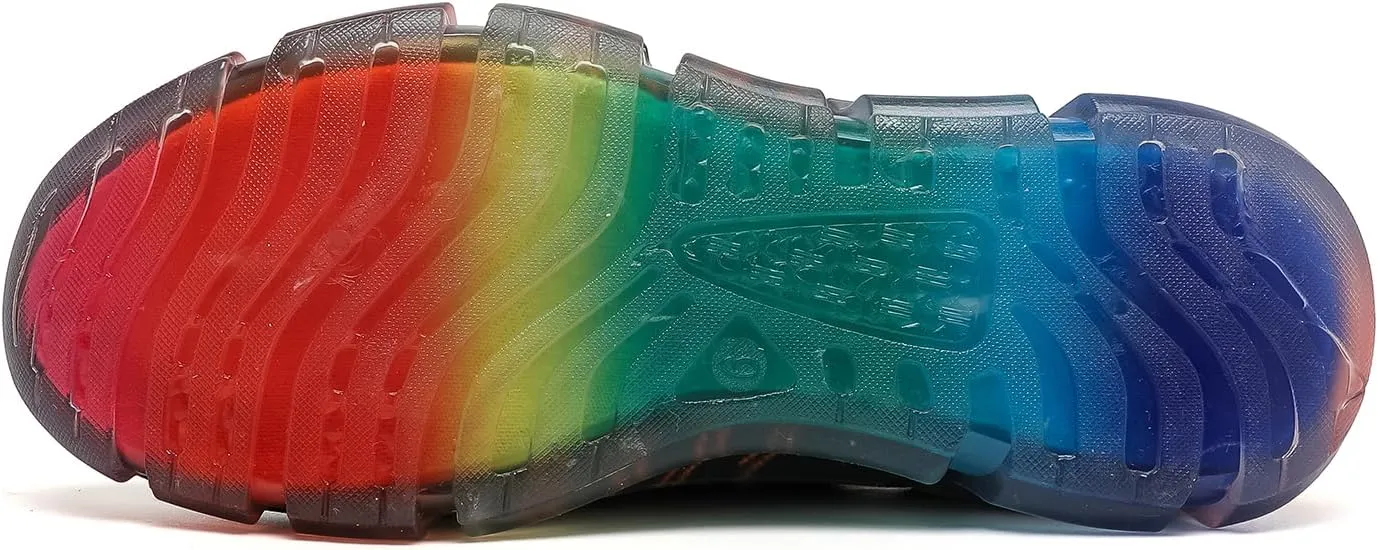 MEMON Women's Sports Shoes Rainbow Jelly Soles Sneakers Breathable Running/Walking Fashion Shoes Tennis Shoes