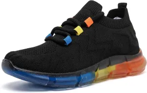 MEMON Women's Sports Shoes Rainbow Jelly Soles Sneakers Breathable Running/Walking Fashion Shoes Tennis Shoes