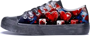Men Skull Printed Shoes Custom Personalized Design Cool Print Low Top Fashion Sneakers for Teen Boys Girls Student Women Canvas Shoes Cosplay Classic Casual Shoes