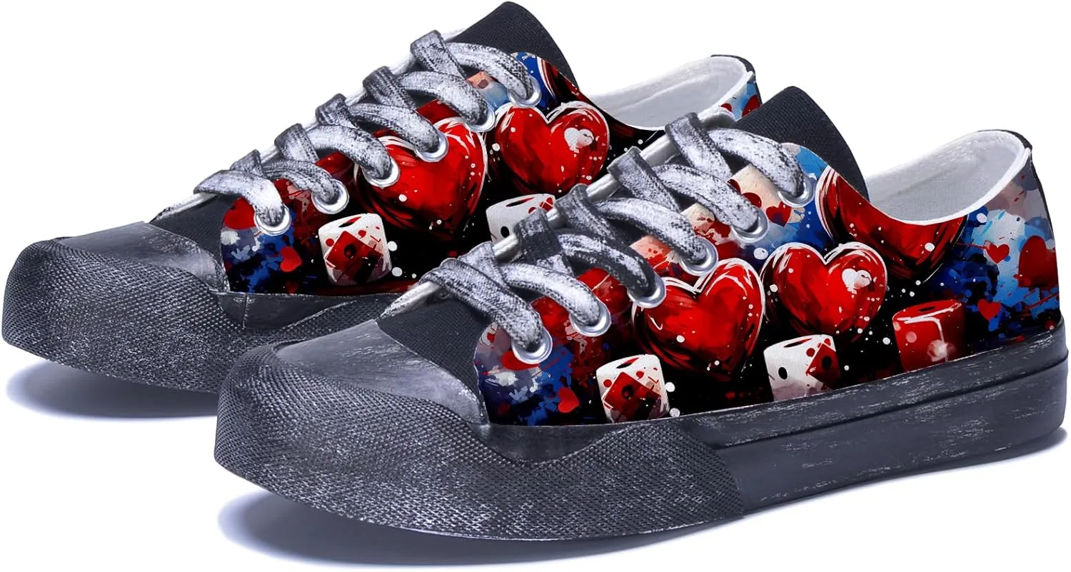 Men Skull Printed Shoes Custom Personalized Design Cool Print Low Top Fashion Sneakers for Teen Boys Girls Student Women Canvas Shoes Cosplay Classic Casual Shoes