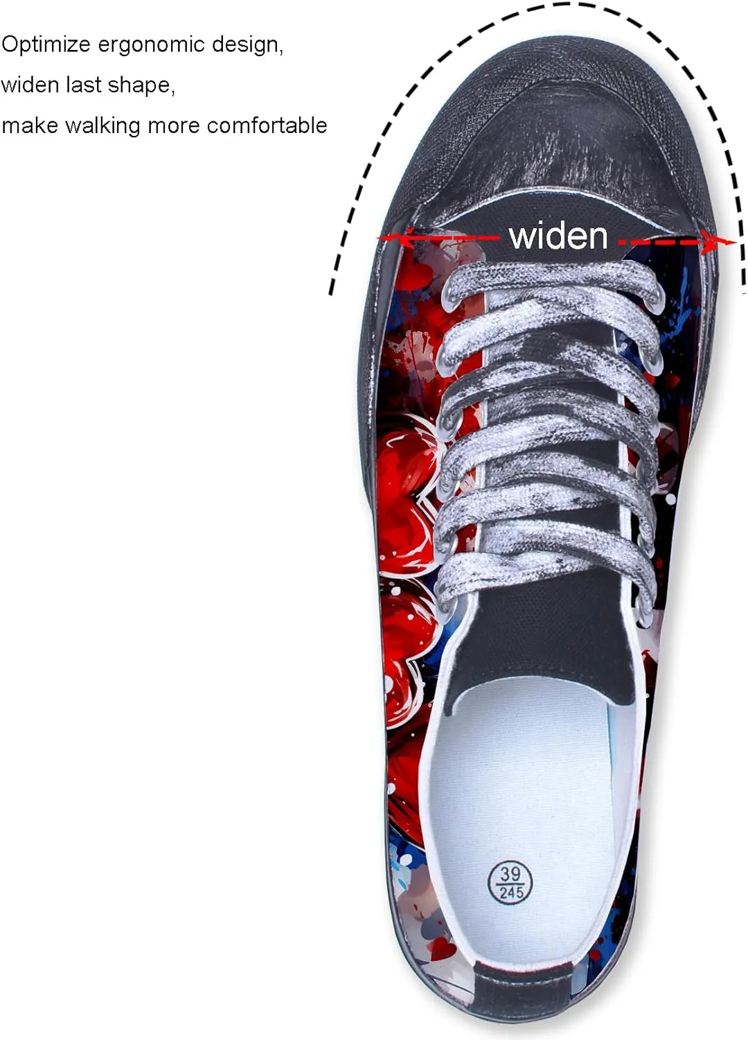 Men Skull Printed Shoes Custom Personalized Design Cool Print Low Top Fashion Sneakers for Teen Boys Girls Student Women Canvas Shoes Cosplay Classic Casual Shoes