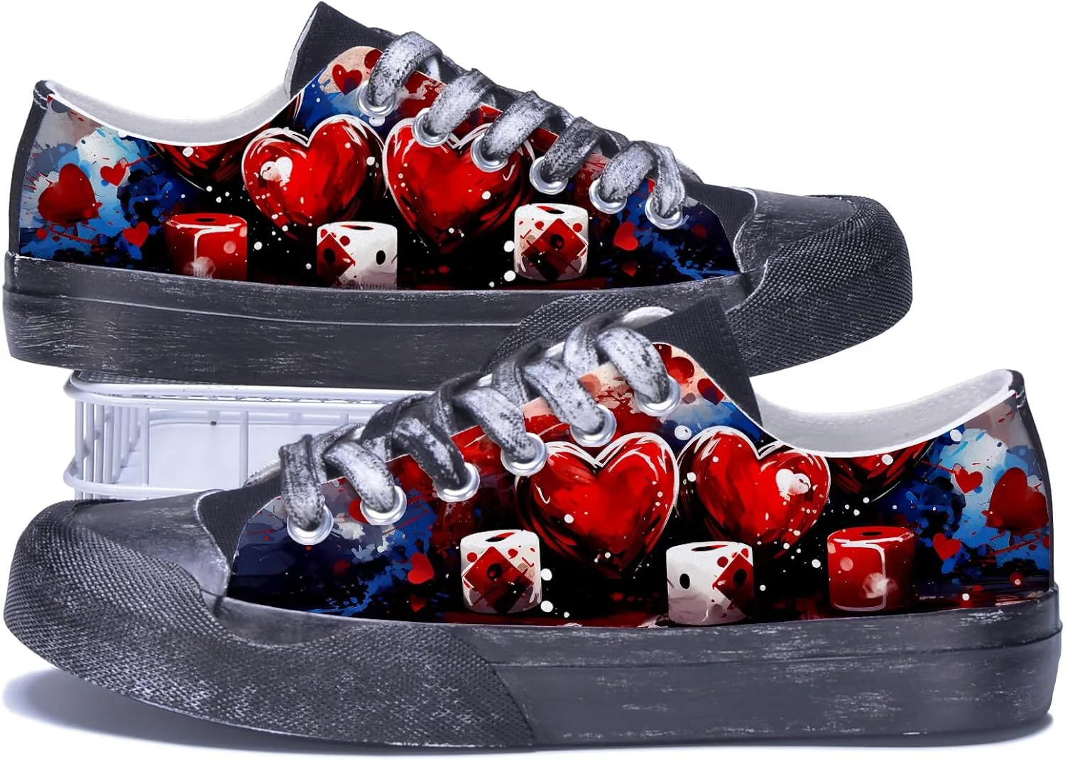 Men Skull Printed Shoes Custom Personalized Design Cool Print Low Top Fashion Sneakers for Teen Boys Girls Student Women Canvas Shoes Cosplay Classic Casual Shoes