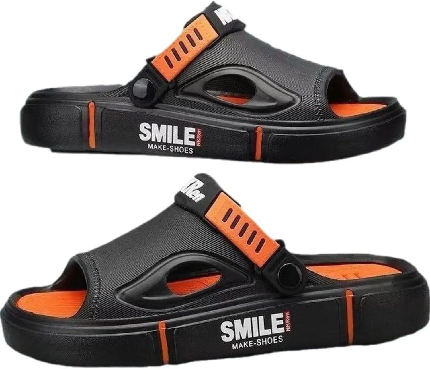 Men's Buckle Closure Soft Thick Slippers Outdoor Beach Home Wear Summer Shoes Comfortable Breathable Slip Resistant Sandals with Korean Style for Men Fashion Casual