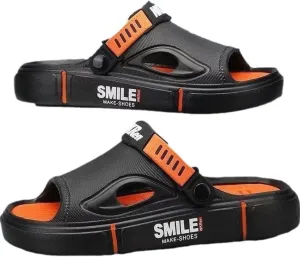 Men's Buckle Closure Soft Thick Slippers Outdoor Beach Home Wear Summer Shoes Comfortable Breathable Slip Resistant Sandals with Korean Style for Men Fashion Casual